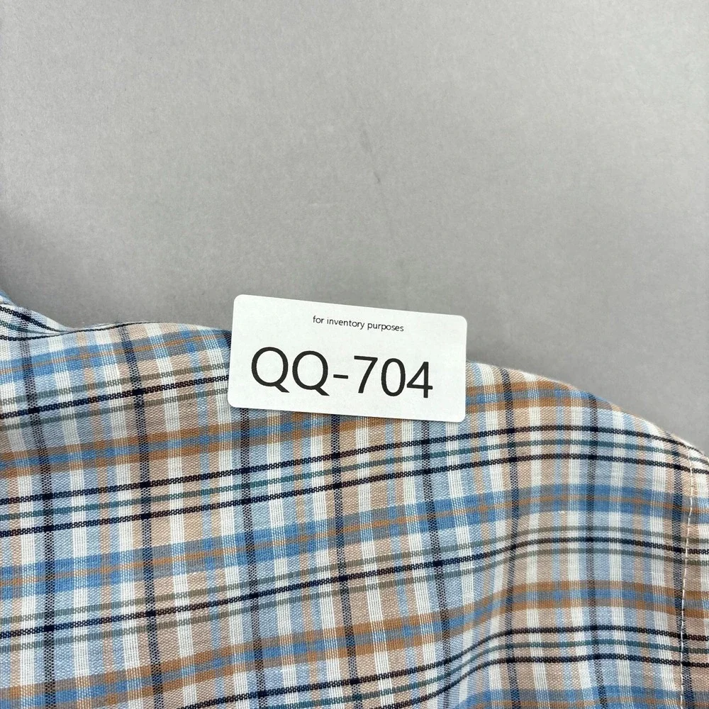 Vintage Levis Shirt Mens XL Blue Beige Plaid Workshirt Pockets Made USA‎ 70s